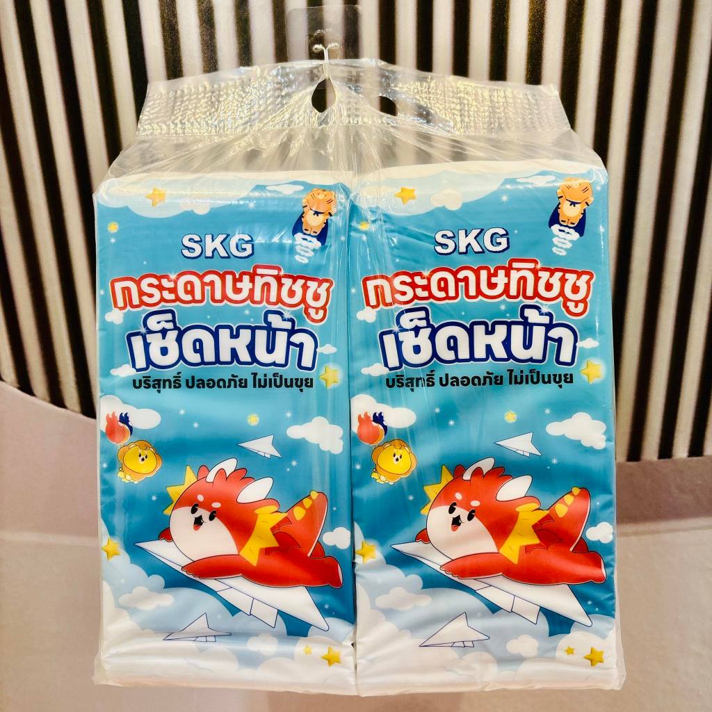 SKGกระดาษทิชชู่แบบดึงแขวน กระดาษเช็ดหน้าหนา4ชั้น1380แผ่น แพ็ค4 หิ้วนุ่ม เยื่อไม้บริสุทธิ์ กลิ่นธรรมช