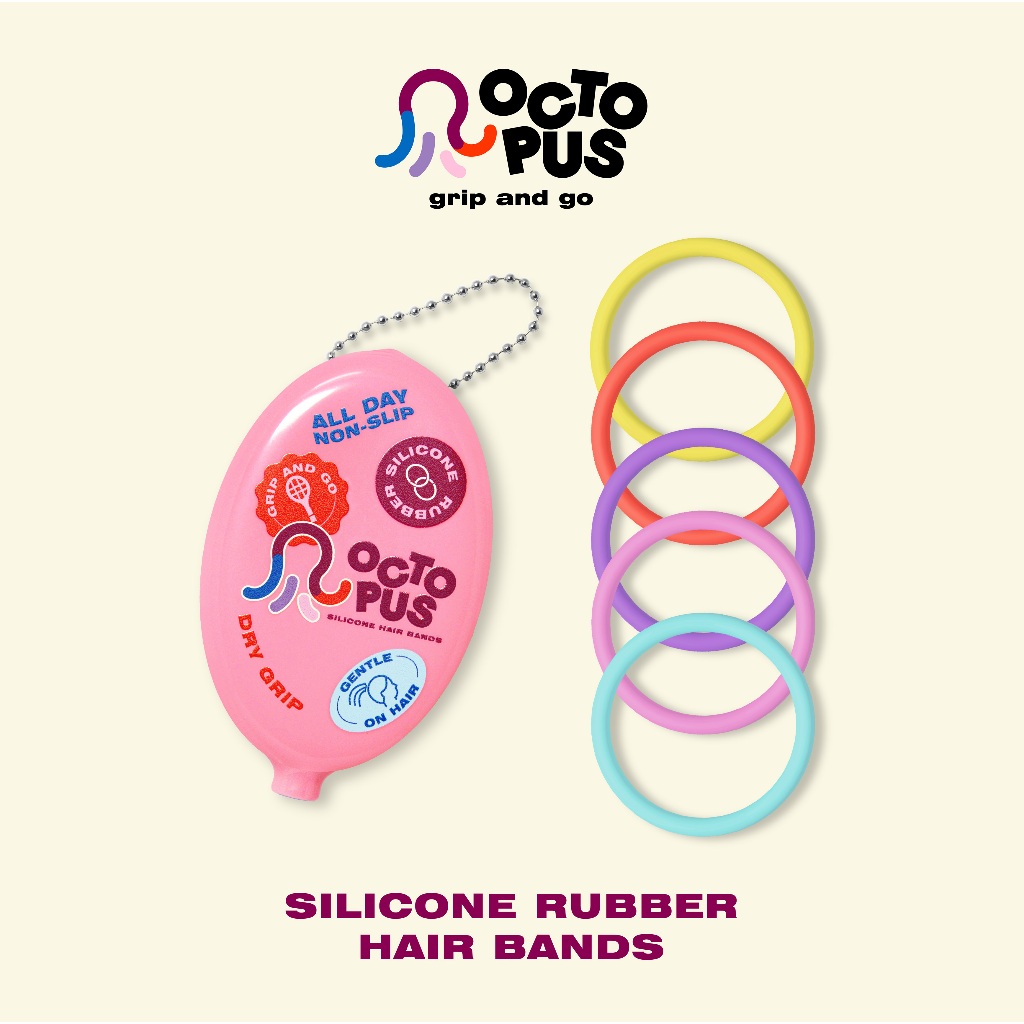 [ COLOR ] OCTOPUS HAIRBAND ยางมัดผม ผลิตจากซิลิโคนคุณภาพดี มัดแน่น อยู่ทรง ไม่หลุดง่าย ใช้ได้นาน พร้อมกล่องพกพา