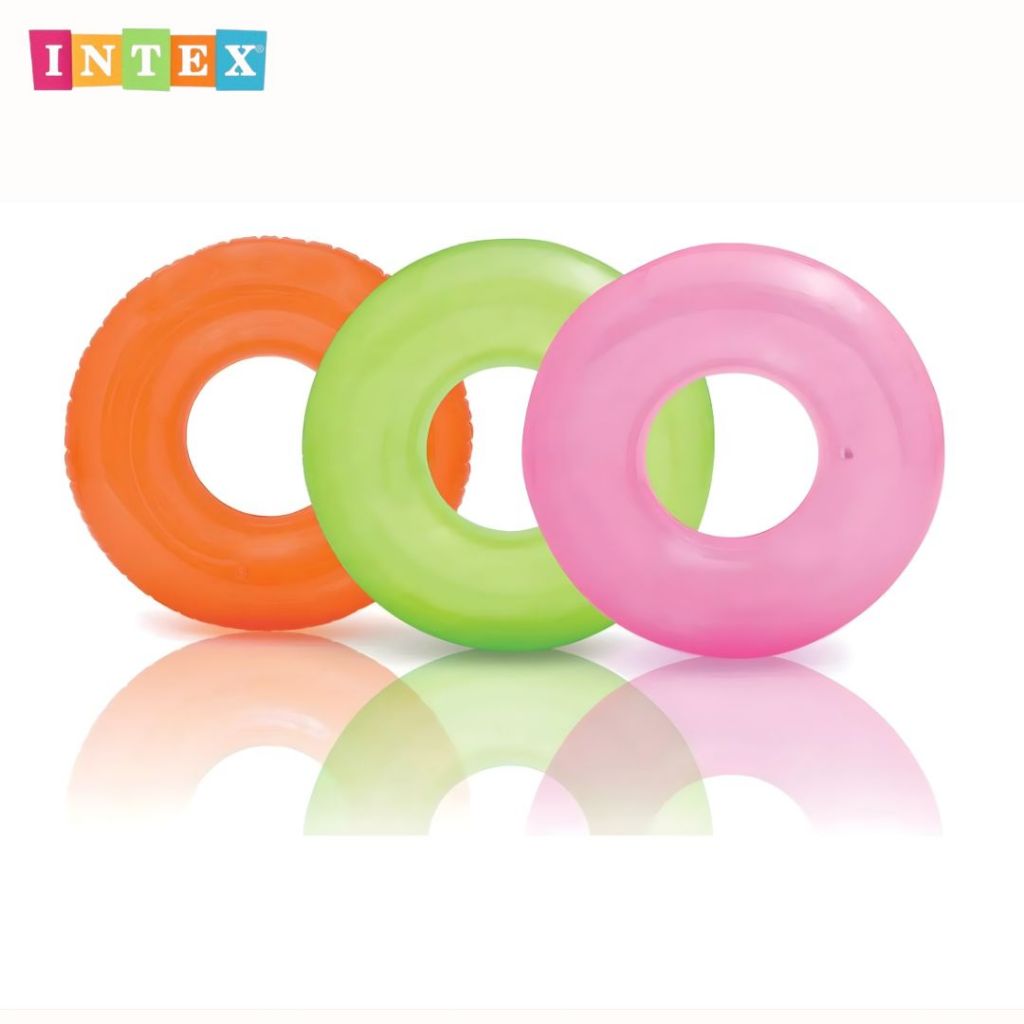 INTEX Transparent Tubes 59260  ห่วงยางใส คละสี ขนาด 76 cm สำหรับเด็ก 8 ปีขึ้นไป
