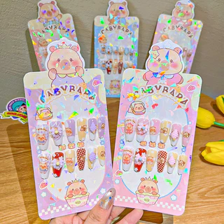 Una Gift Shop(A1743)❣พร้อมส่ง❣ชุดติดเล็บปลอมเด็กมีลายการ์ตูนให้เลือกสำหรับเด็กไตล์สาวหวานของbaby so cute