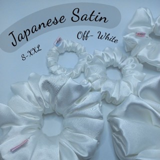 Wraps.s ยางรัดผมผ้าซาติน มี 5 ไซส์  ยางมัดผม สีขาว ออฟไวท์ น…