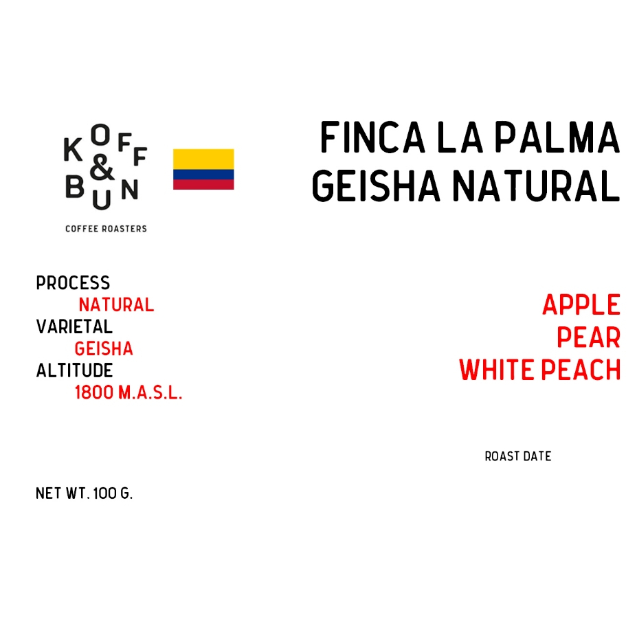 เมล็ดกาแฟคั่ว Colombia La Palma El Tucán Geisha 100g