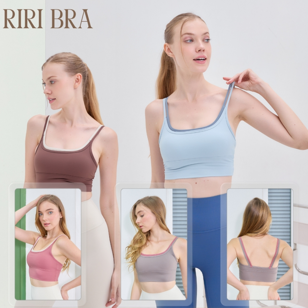 Riri Bra สปอร์ตบรา Two Tones สายเบิ้ลเล็ก Minimal but cute 7 สี  3 ไซส์ / พร้อมส่งจากไทย
