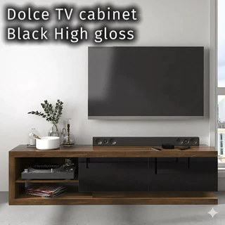 Tomato Home ชั้นทีวีมินิมอล Dolce กว้าง180ซม| ชั้นวางทีวีไม้ วางทีวึ 75นิ้ว Trendy ดีไซน์เท่ สีทูโทน