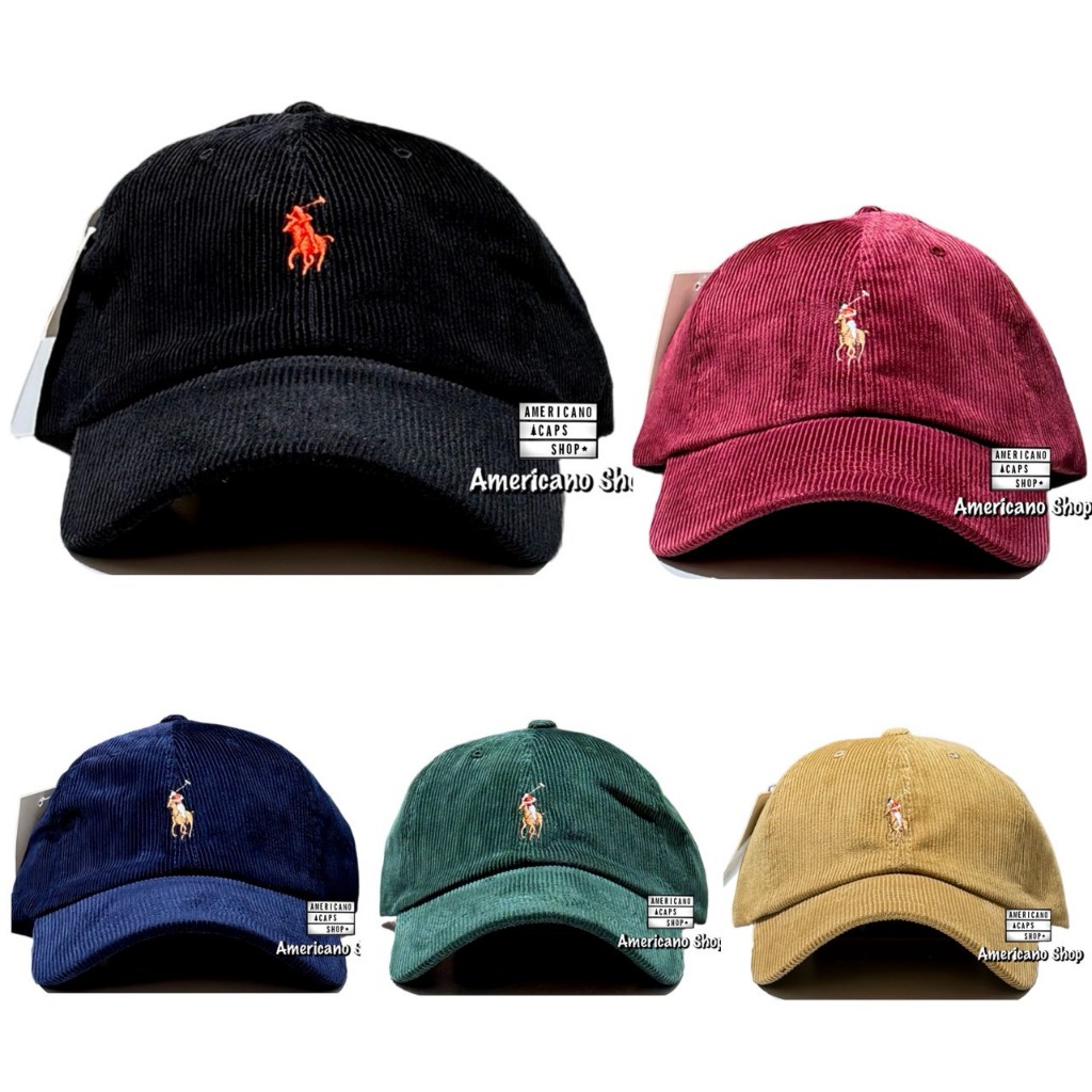 หมวกแก๊ป ผู้ชายขี่ม้า2 Cap ผ้าลูกฟูก มีหลากหลายสี ใส่ได้ทั้งชายหญิง (ส่งจากไทย)