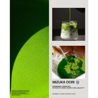 MIZUKA DORI Matcha ผงมัทฉะ เกรดพรีเมี่ยม (Premium Grade) นำเข้าจากญี่ปุ่น100% อูมามิ+ครีมมี่+ฟลอรอล 30 กรัม
