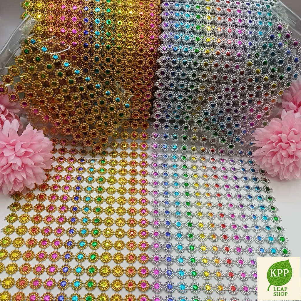 สังวาลย์เพชรชรุ้ง 💎สีเงิน,สีทอง 8mm 120 ชิ้น ใช้ตกแต่งงานเหรียญโปรยทาน งานDIY