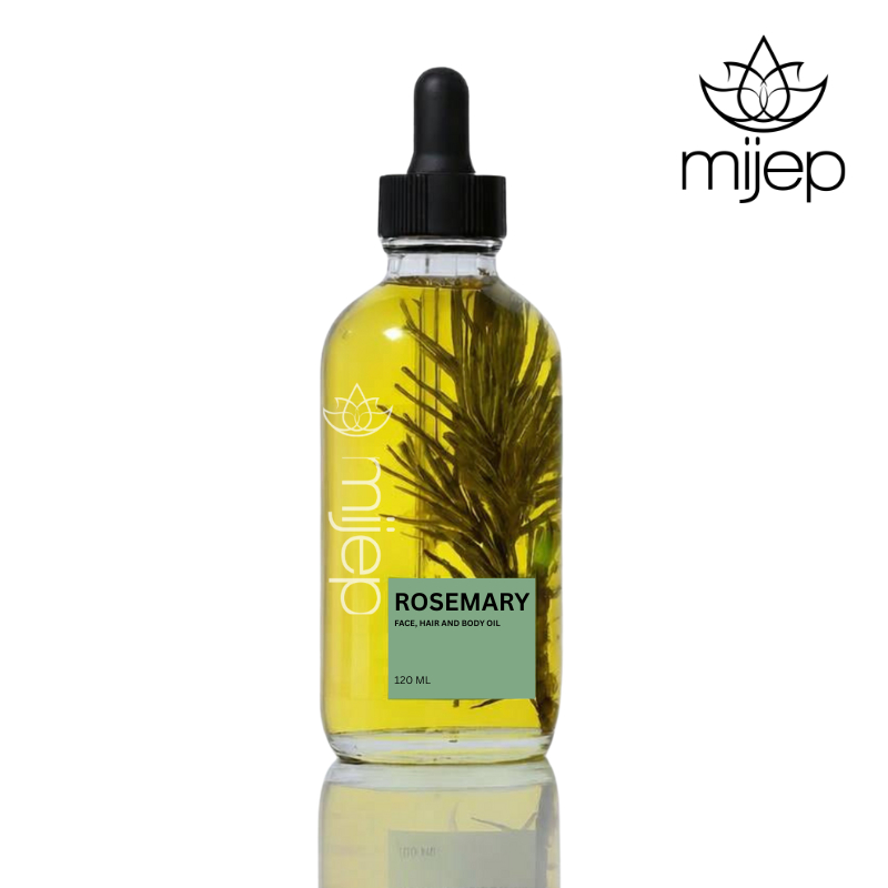 MIJEP น้ำมันโรสแมรี่ธรรมชาติสำหรับบำรุงเส้นผม Natural Rosemary Oil for Hair - น้ำมันบำรุงผม หน้า ผิวกายน้ำมันนนวดสปา