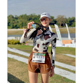 เสื้อวิ่งเอวลอย ซิปหน้า กันUV 99% FIXMESPORT