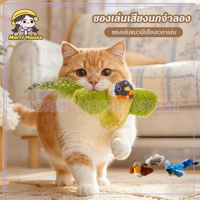 ตุ๊กตานก​มีเสียง ของเล่นเเมว นกจําลอง ของเล่นเสียงนกจำลอง นกของเล่น ห้อยเล่นได้ ใส่แคทนิป ช่วยให้เเมวคลายเครียด