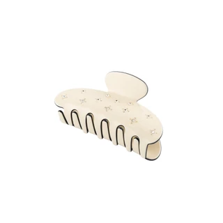 Meoli Hair Accessories - Claw Clip XL 60262 กิ๊บหนีบผม กิ๊บติดผม ถนอมเส้นผม กิ๊บขนาดใหญ่ สีดำ สีน้ำตาล สีครีม ลายจุดเพชร