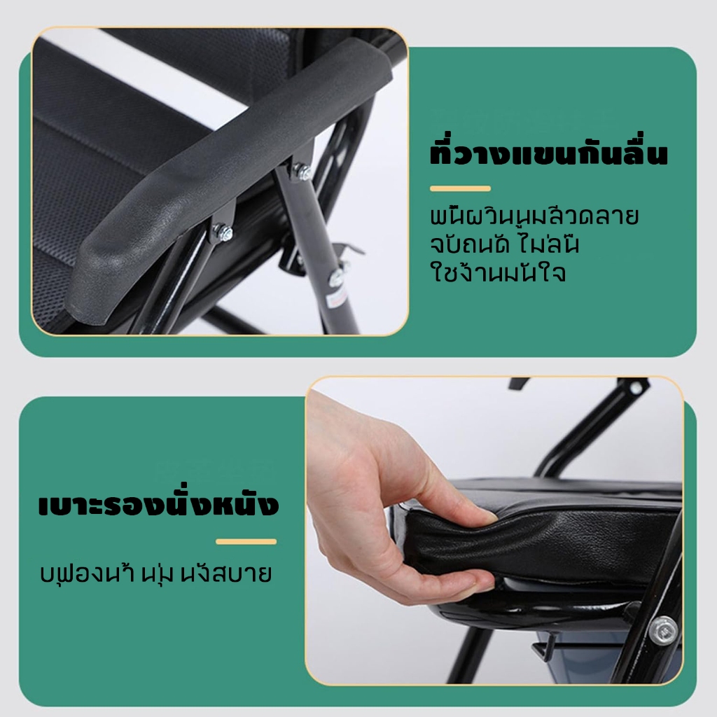 เก้าอี้นั่งถ่ายแบบพกพา และพับได้ แข็งแรง ปรับระดับได้ เหมาะสำหรับผู้สูงอายุ หญิงตั้งครรภ์และผู้พิการ - รูปที่ 2