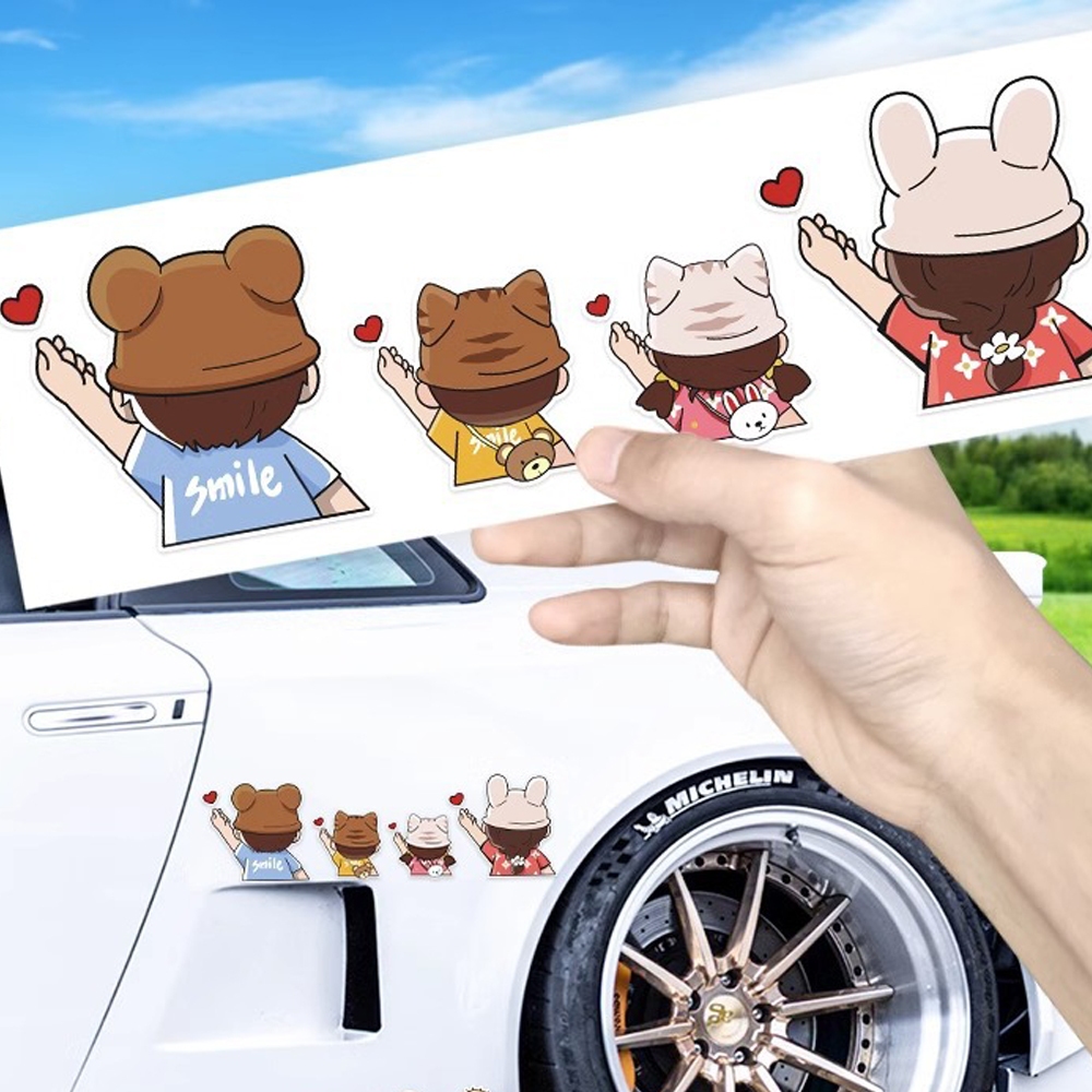 1 เซ็ท (ส่งจากไทย) สติ๊กเกอร์การ์ตูนครอบครัว สติ๊กเกอร์ติดรถ สติ๊กเกอร์ครอบครัว แต่งรถ ปกปิดรอยขีดข่วน  Car Stickers