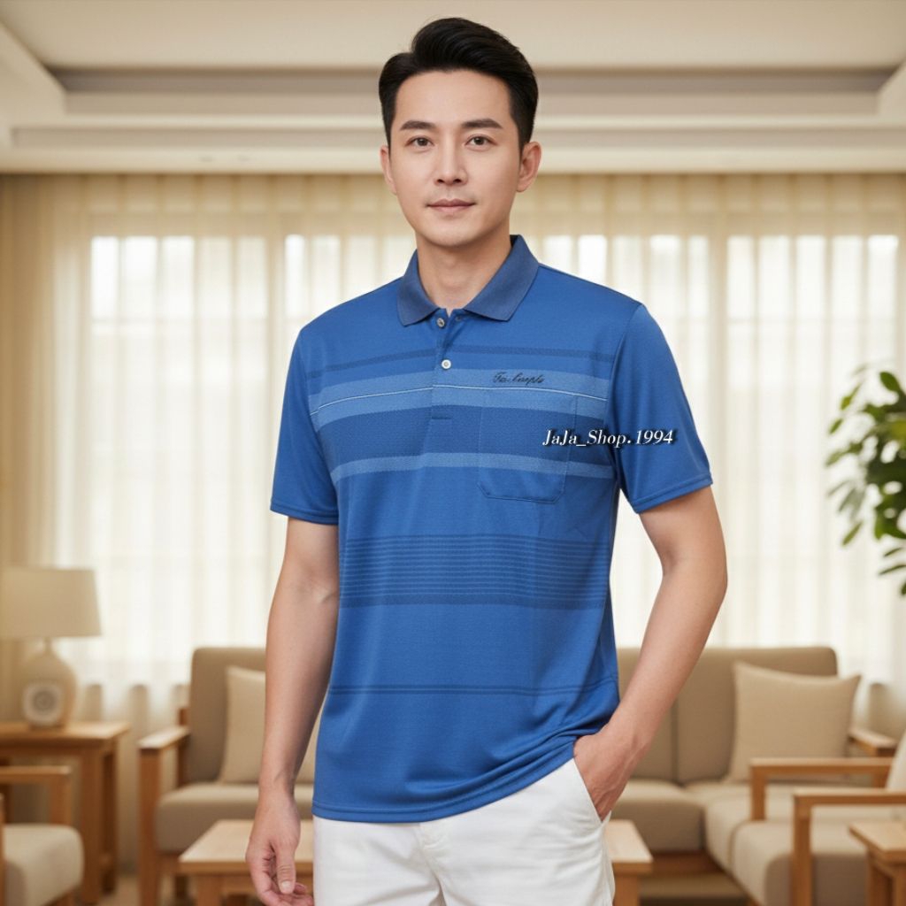 เสื้อโปโลผ้าพิมพ์ลาย เนื้อผ้าอย่างดี งานตัดเย็บอย่างดี มีกระเป๋าเสื้อใช้งานได้จริงลายสวยใส่แล้วเท่ดูดี - รูปที่ 3