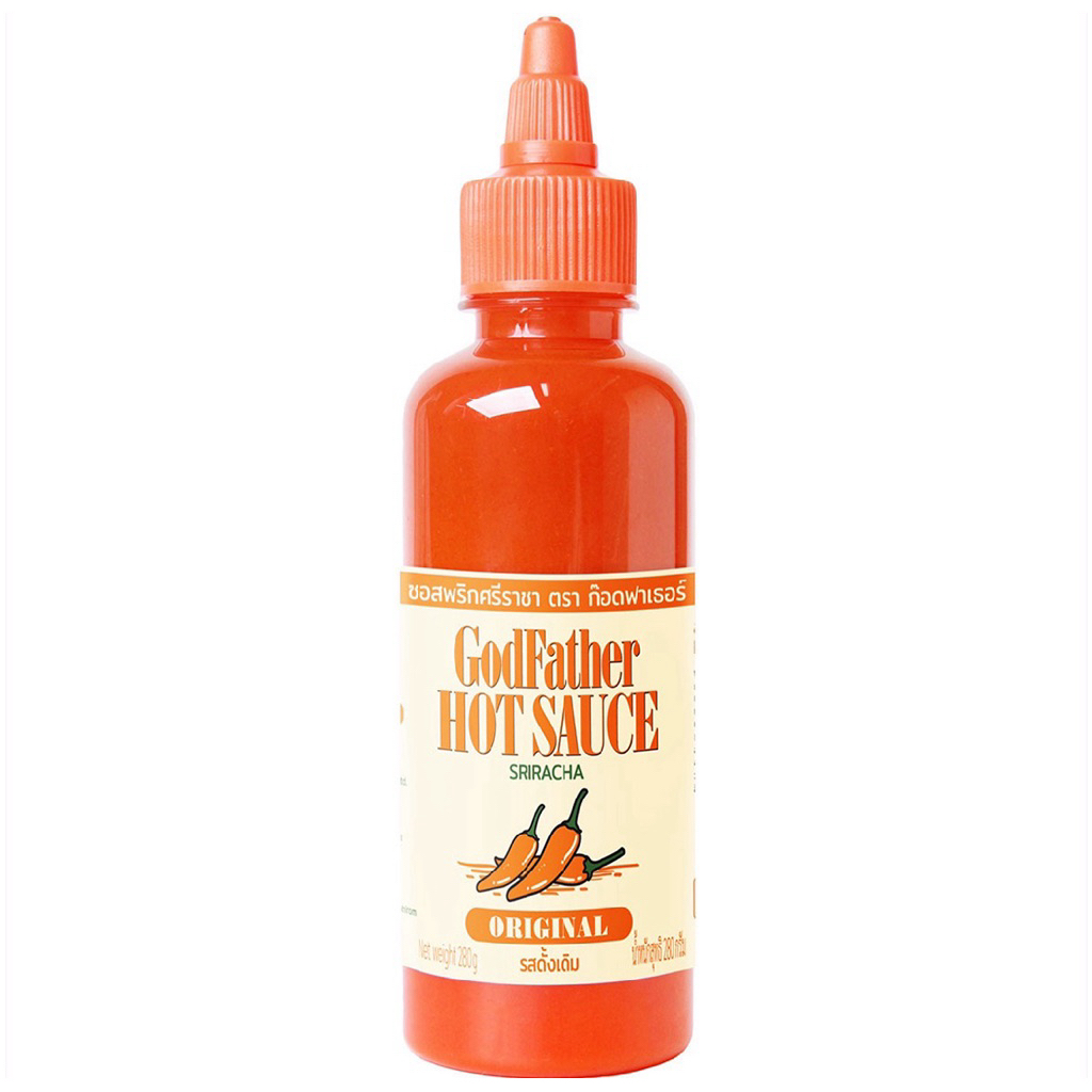 Godfather Hot Sauce Ultra Hot/Hot Sauce Original 280g. ซอสศรีราชารสดั่งเดิม รสเผ็ดมาก