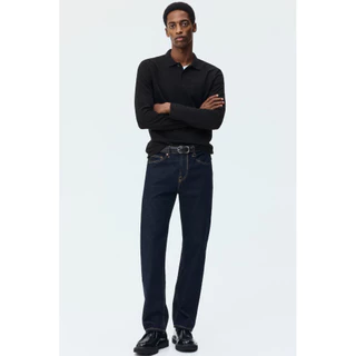 H&M(เอชแอนด์เอ็ม) เสื้อโปโลแขนยาวทรงสลิมฟิต Men Slim Fit Long-sleeve polo shirt 1314041_1