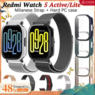 【เคส+สาย】For Xiaomi Redmi Watch5 Active/Liteสายยางนุ่ม+กรณีนาฬิกาชุบ PC Hard กรณีRedmi Watch 5 Active/Liteสายซิลิโคน+เคส