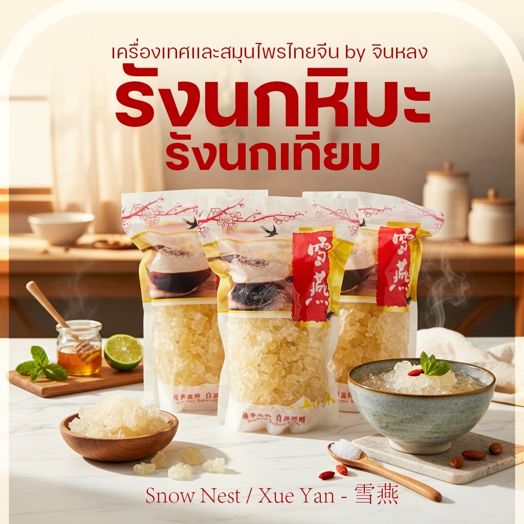 (พร้อมส่ง) รังนกหิมะ (รังนกเทียม) คุมน้ำหนัก บำรุงผิว บำรุงหัวใจ เสริมภูมิ Karaya gum Snow swallow ค