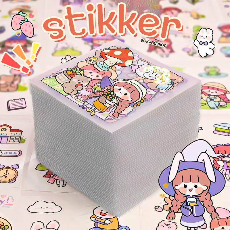 ⭐สติ๊กเกอร์ลายการ์ตูน⭐สติกเกอร์พลาสติกใส📌คละลายตามแบบ✅พร้อมส่งในไทย ตกแต่งDIY stikker ราคาส่ง
