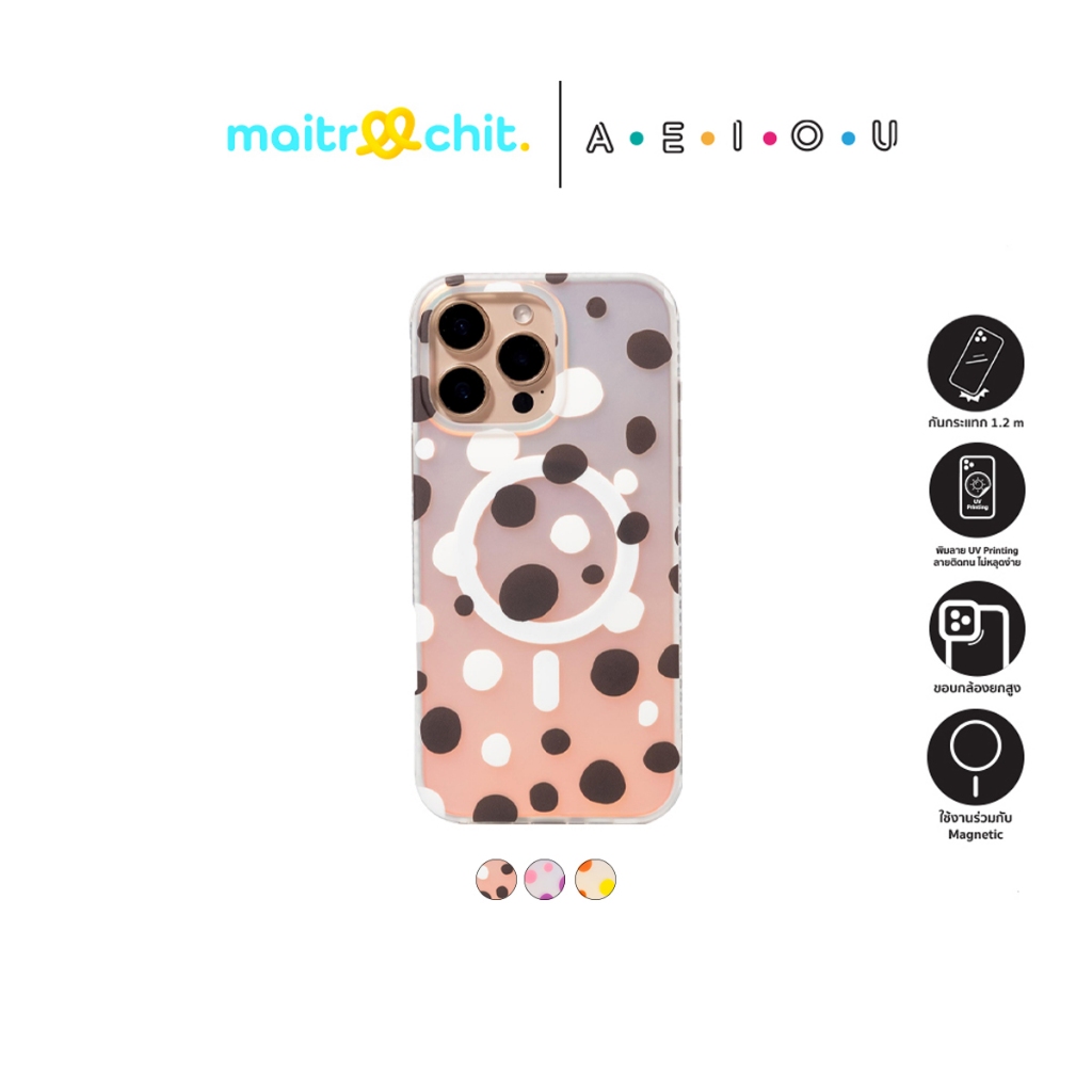 AEIOU รุ่น Dot เคสสำหรับ iPhone 13 / 14 / 15 / 16