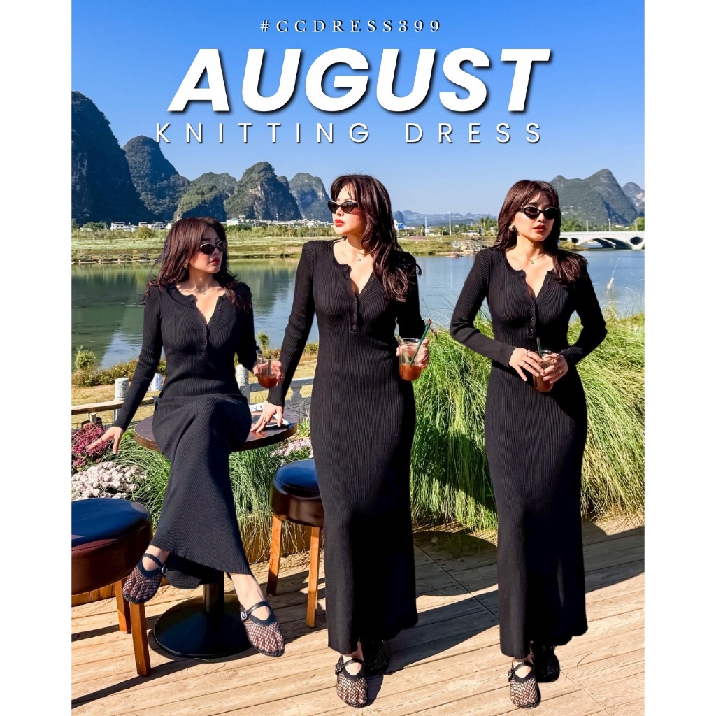Chuuclothing August knitting dress [พร้อมส่ง] เก็บโค้ดหน้ากิจกรรม