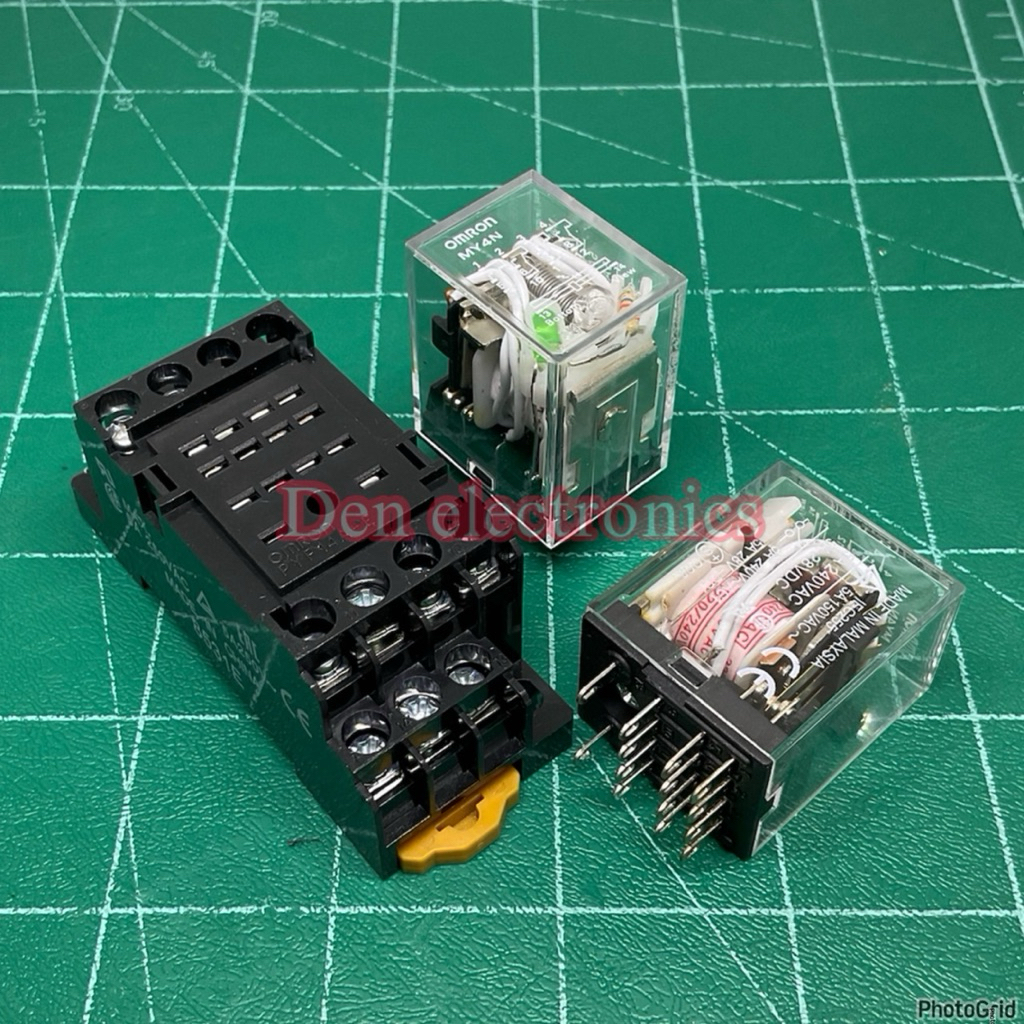 MY4N MY4 พร้อมซ็อกเก็ต รีเลย์ 12VDC 24VDC 24VAC 48VAC 110VAC 220VAC พร้อมส่ง
