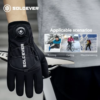 SOLOEVER ถุงมือมอเตอร์ไซค์ ถุงมือปั่นจักรยานกันน้ำ กันน้ำ สัมผัสจอได้ ระบายอากาศดี ยืดหยุ่น กันลื่น