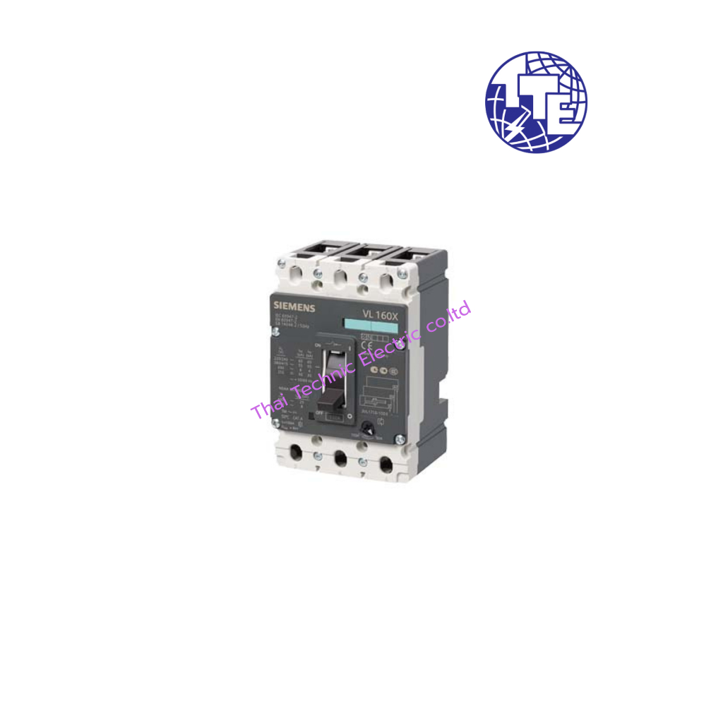 MCCB "SIEMENS" 3VL1706-1DD36-0AA0 VL160X TM,LI 3P 50-63A Icu=55kA 415V