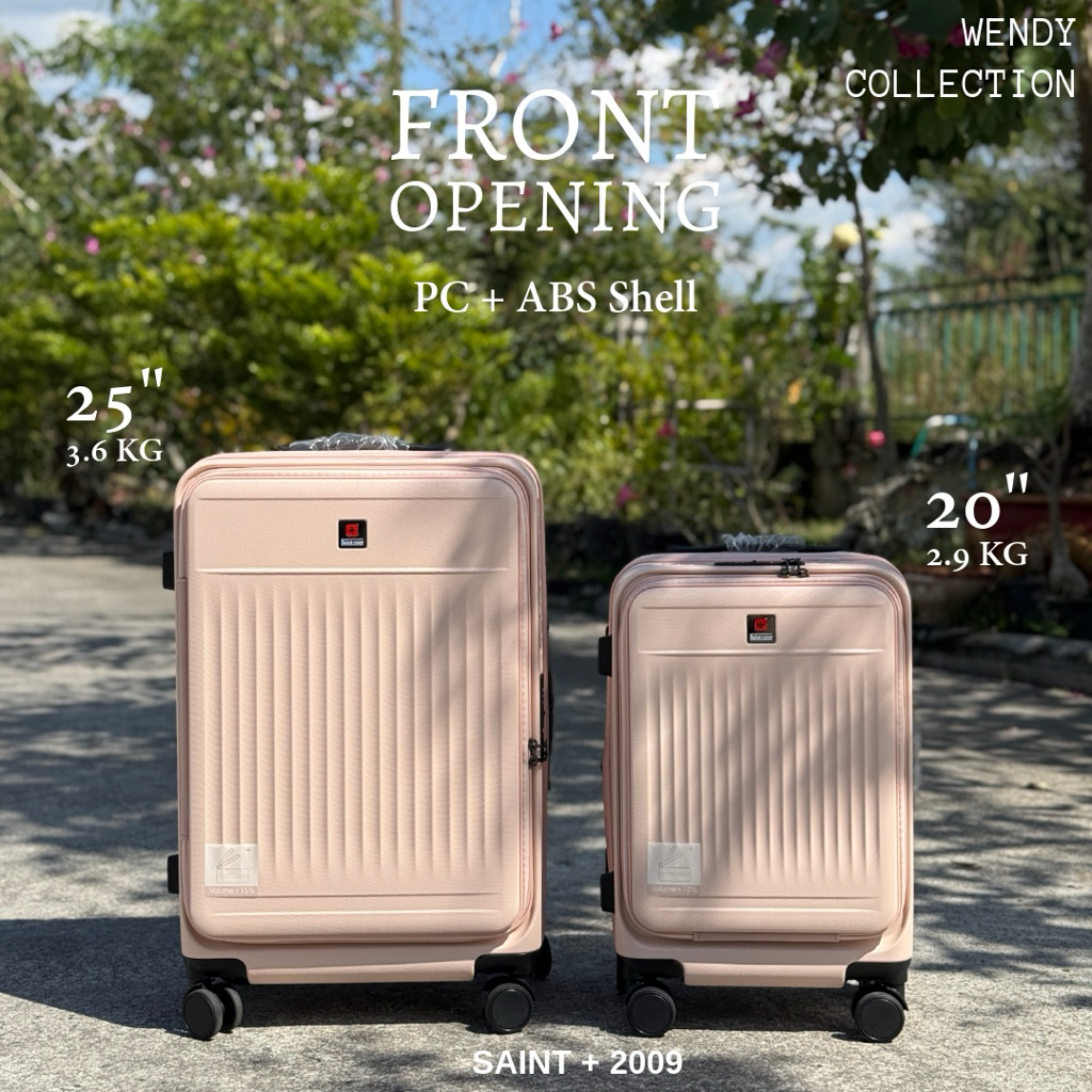 SAINT+2009 กระเป๋าเดินทาง LS503รุ่นเปิดฝาหน้า ฝาPC+ABS นวัตกรรมซิป2ชั้น กันขโมย ล้อไนล่อน คันชักอะลูมิเนียม Wendy