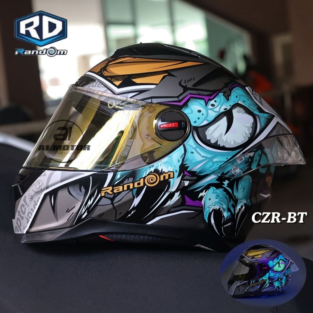 หมวกกันน็อคเต็มใบหุ้มคาง RD รุ่น CZR BT ลายใหม่ Two Gun รองรับการติดบลูทูธ ถอดซักได้ ฟรีถุงผ้า แถมชิวดำฟรีอีก1 แผ่น - รูปที่ 5