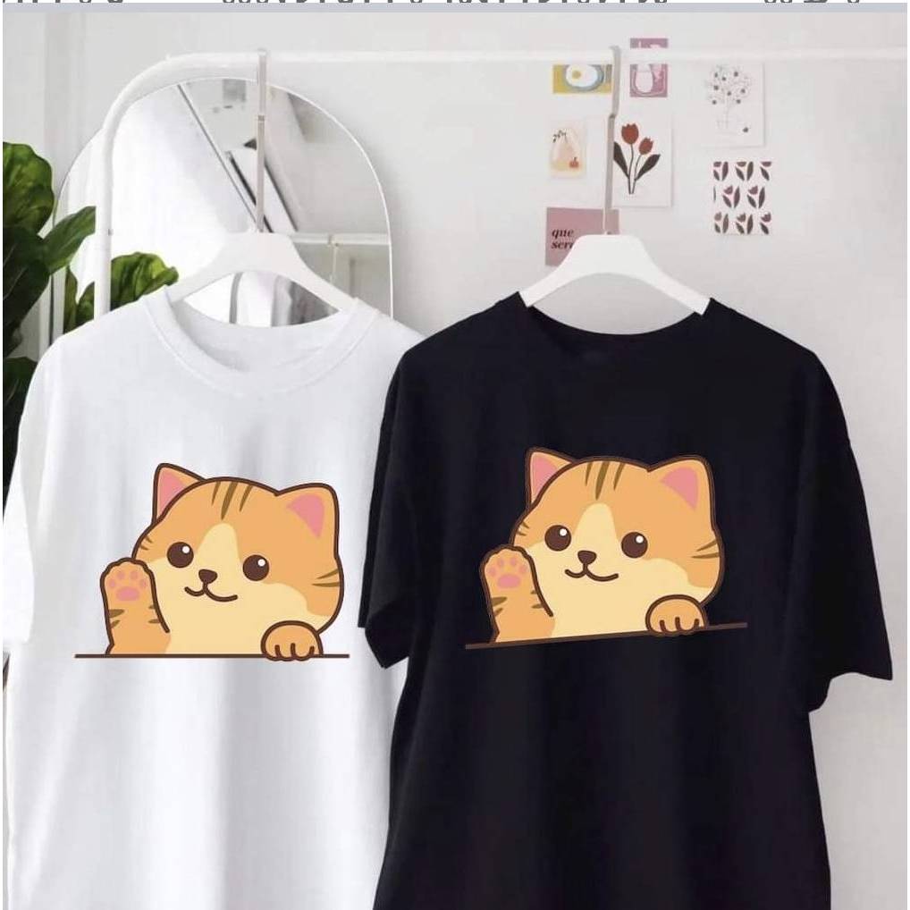 เสื้อยืดแขนสั้นผ้าคอตตอนผสม ผ้านิ่ม ใส่สบาย แบบคละลาย-คละไซส์