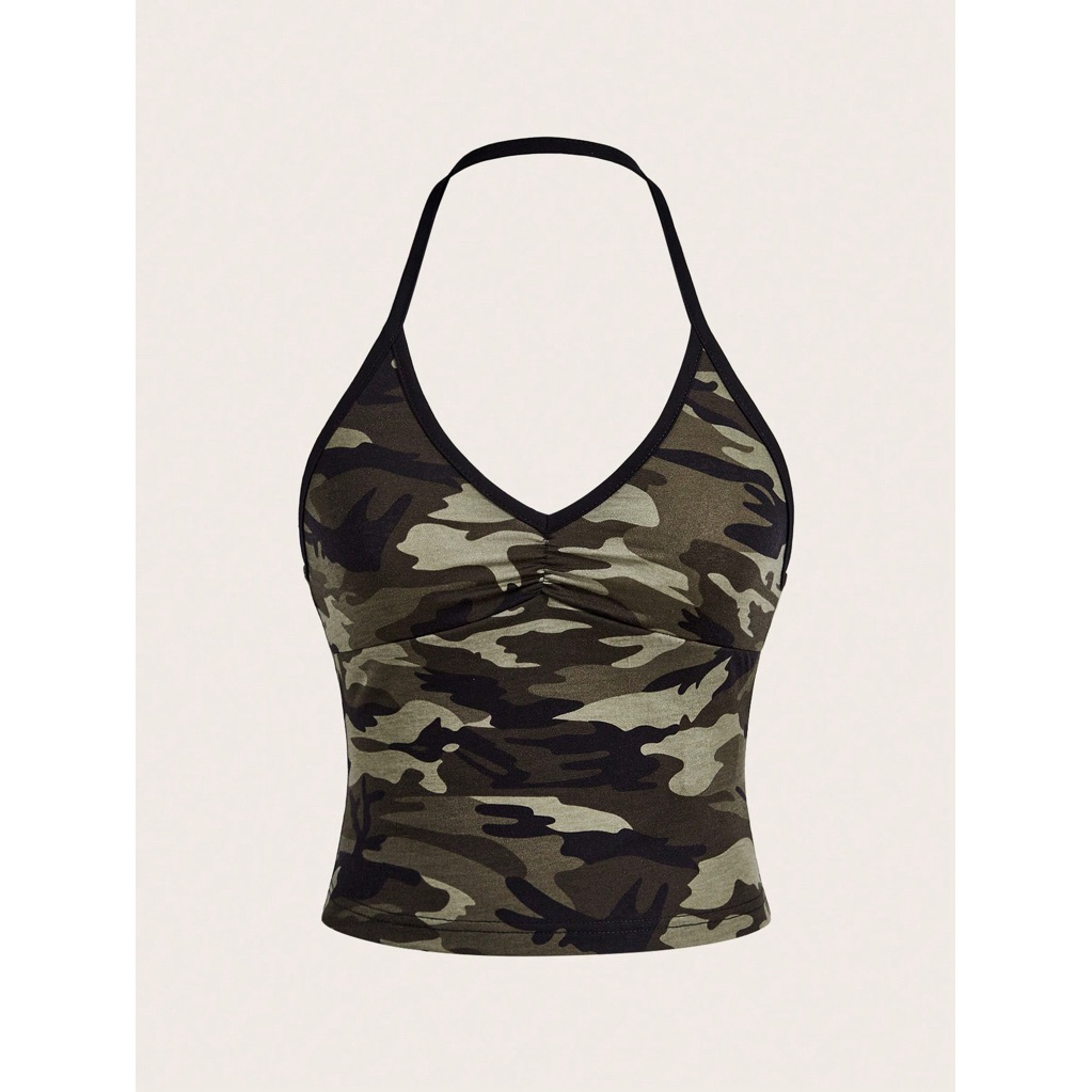 (𝐎𝐫𝐬𝐡𝐨𝐩)🌟เสื้อท็อปคล้องคอ ลายพราง