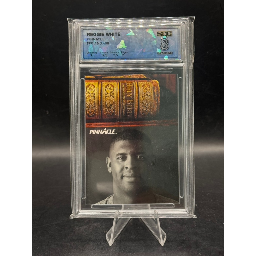 **Reggie White 1991 Pinnacle #408 "Pro Sideline" SQC 8 NEAR MINT Eagles HOF Legend**