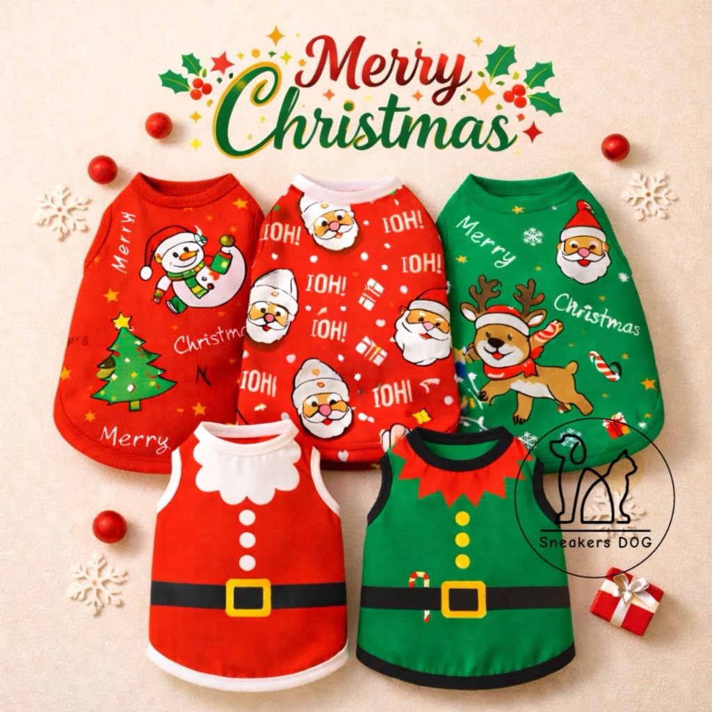 **สินค้าพร้อมส่ง**  เสื้อผ้าสัตว์เลี้ยง เสื้อคริสต์มาสสุนัข/แมว/กระต่าย