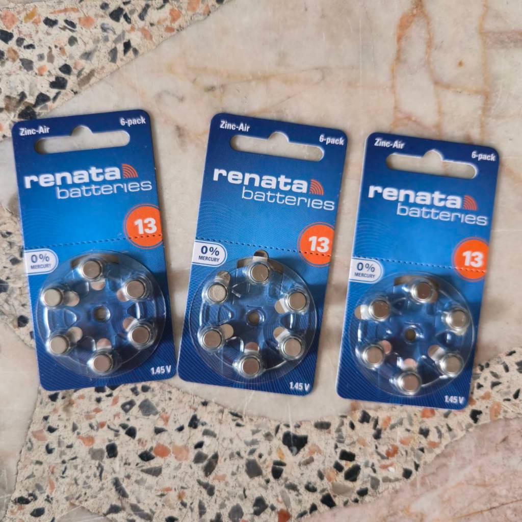 ถ่านหูฟัง ถ่านเครื่องช่วยฟัง Renata เบอร์ 13 - Renata Batteries 13 (PR48) หมดอายุ 04-2028