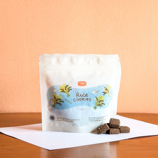 ไสใส SAISAI คุกกี้หอมกลิ่นข้าวสีดำ หวานหอมแนวเบอร์รี่ ตัดด้วยดอกเกลือ นัวกลมกล่อม gluten free