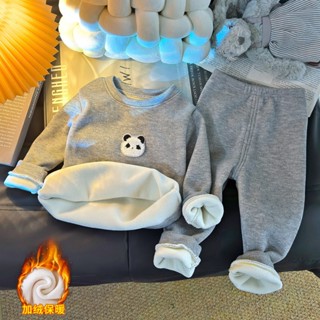 💥ส่งจากไทย💥ไซส์ 2-10 ขวบ ชุดกันหนาวเด็กบุกำมะหยี่ ck267,ผ้าห…