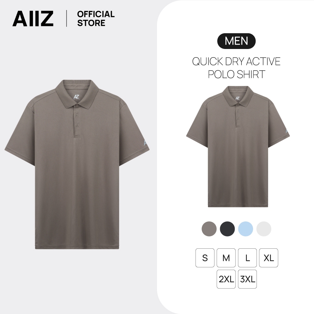 AIIZ เสื้อโปโลแอคทีฟผู้ชาย ผ้าแห้งเร็ว