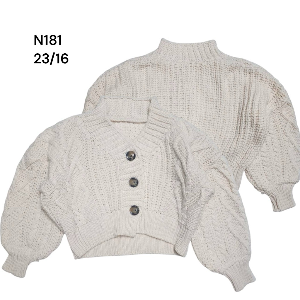 เสื้อคาร์ดิแกน ลายเปีย ครอป N181