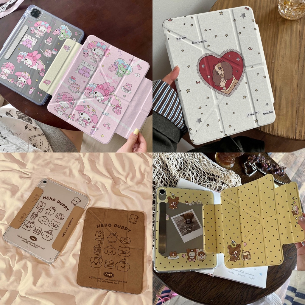 🔥พร้อมส่ง🔥เคสป้องกัน iPad แบบพับ Y Air8 Air7 Air13ที่ใส่ปากกา Mengqiqi เคส iPad ถอดออกได้ Gen11 Gen9