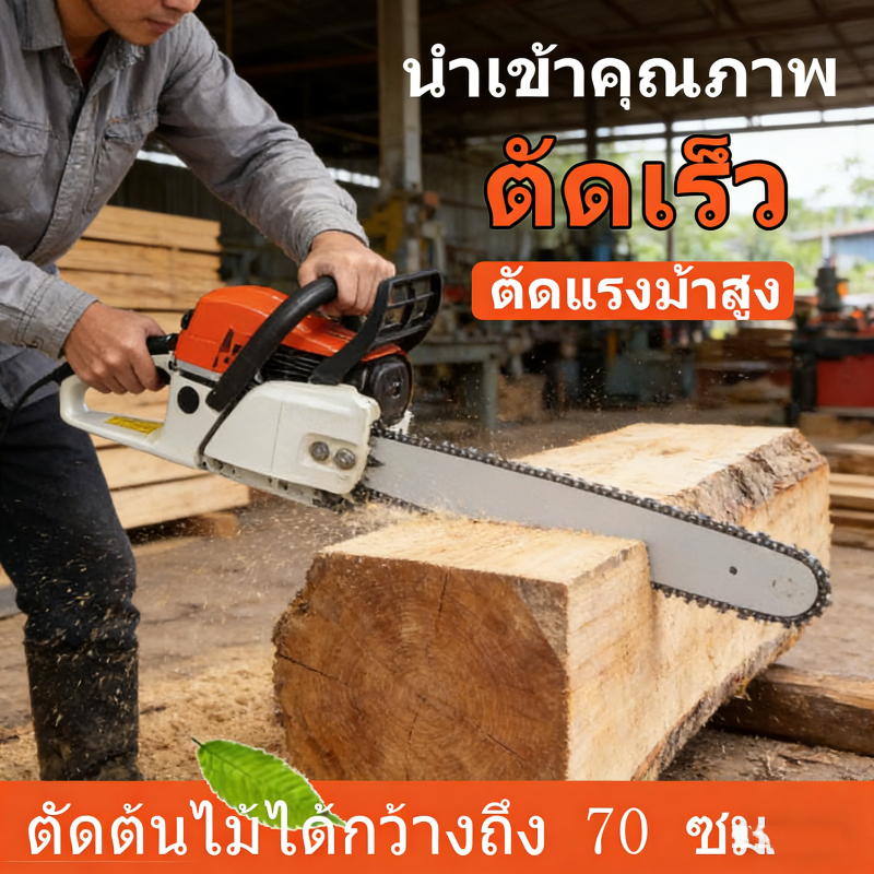 เวอร์ชันอัพเกรด⭐️เลื่อยตัดไม้ 5.2แรงม้ามีขนาดบาร์โซ่ 20นิ้ว เลื่อยยนต์ เลื่อยน้ำมัน เลื่อยไม้ ตัดไม้
