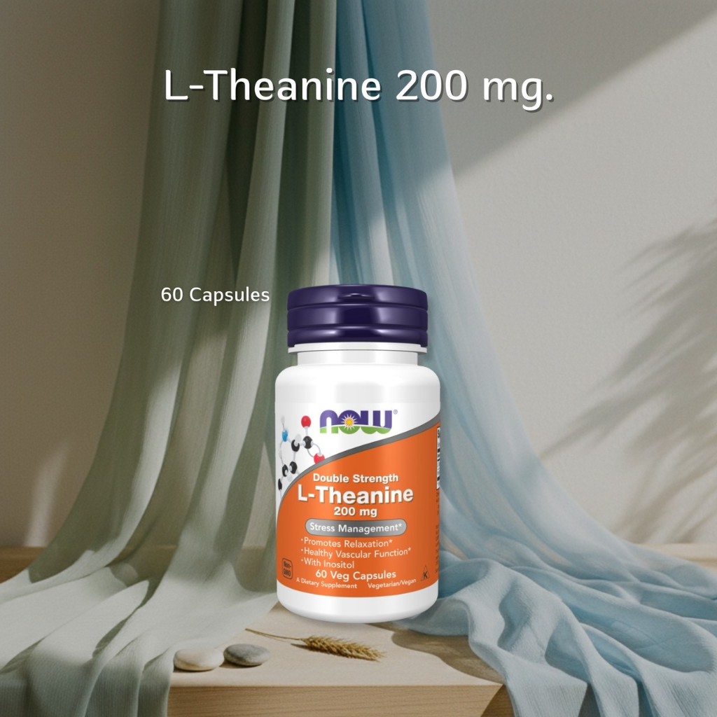 (ของแท้) Now Foods L-Theanine Double Strength 200 mg. and Inositol 100 mg.