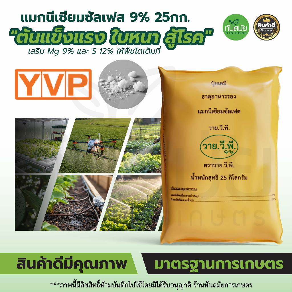 แมกนีเซียมซัลเฟต ขนาด25 กก.แบบเกล็ดผลึกใหญ่ ดีเกลือฝรั่ง ละลายน้ำ100% ฉีดทางใบ ให้ทางน้ำ หว่านทางดิน