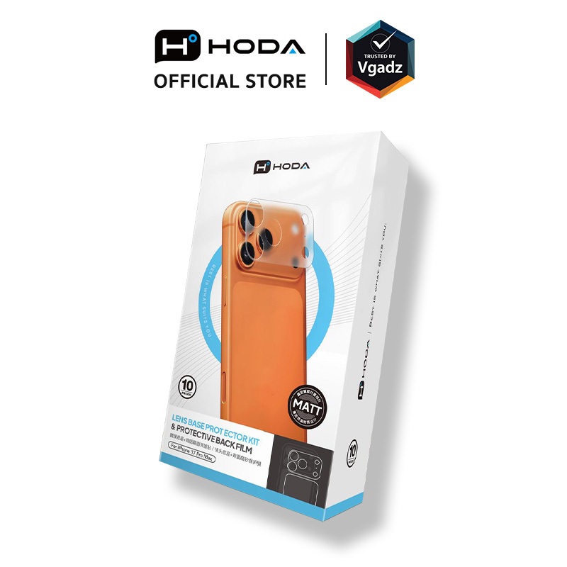 Hoda ฟิล์มกันรอยฐานกล้องและหลังเครื่องสำหรับ iPhone 17 Pro / 17 Pro Max รุ่น Lens Base Protector Kit
