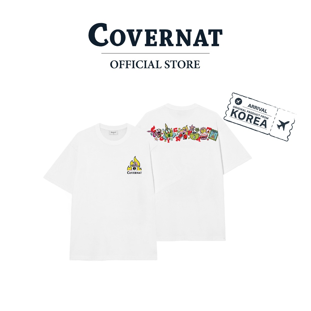 COVERNAT X THE JUM เสื้อยืด รุ่น SAWASDEE FIRE FRIEND Short Sleeve White (70192STJSSU_F5WTXX)