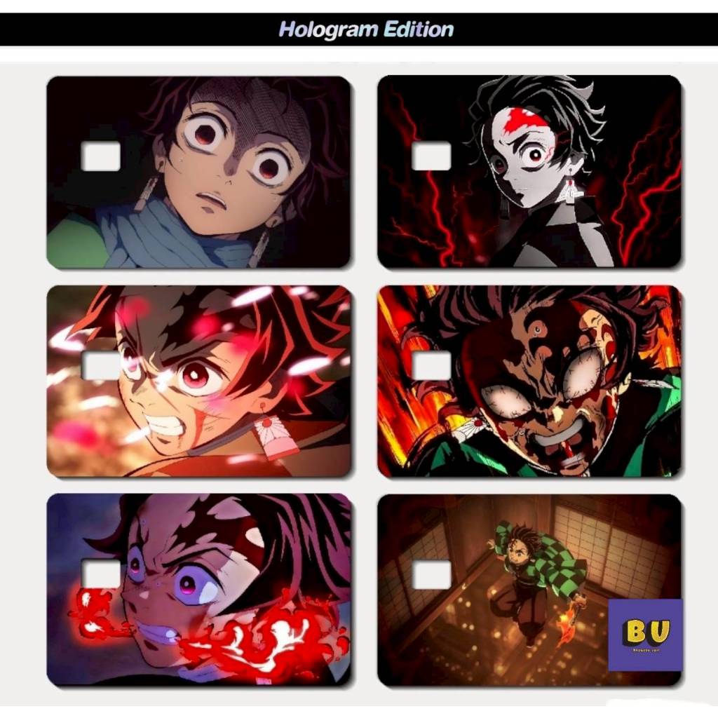 [ส่งฟรี] สติกเกอร์ติดบัตร ATM BTS VISA [ STICKER SKIN CARD ] ลาย : Demon Slayer Tanjiro Kamado คามาโดะ ทันจิโร่ : BU