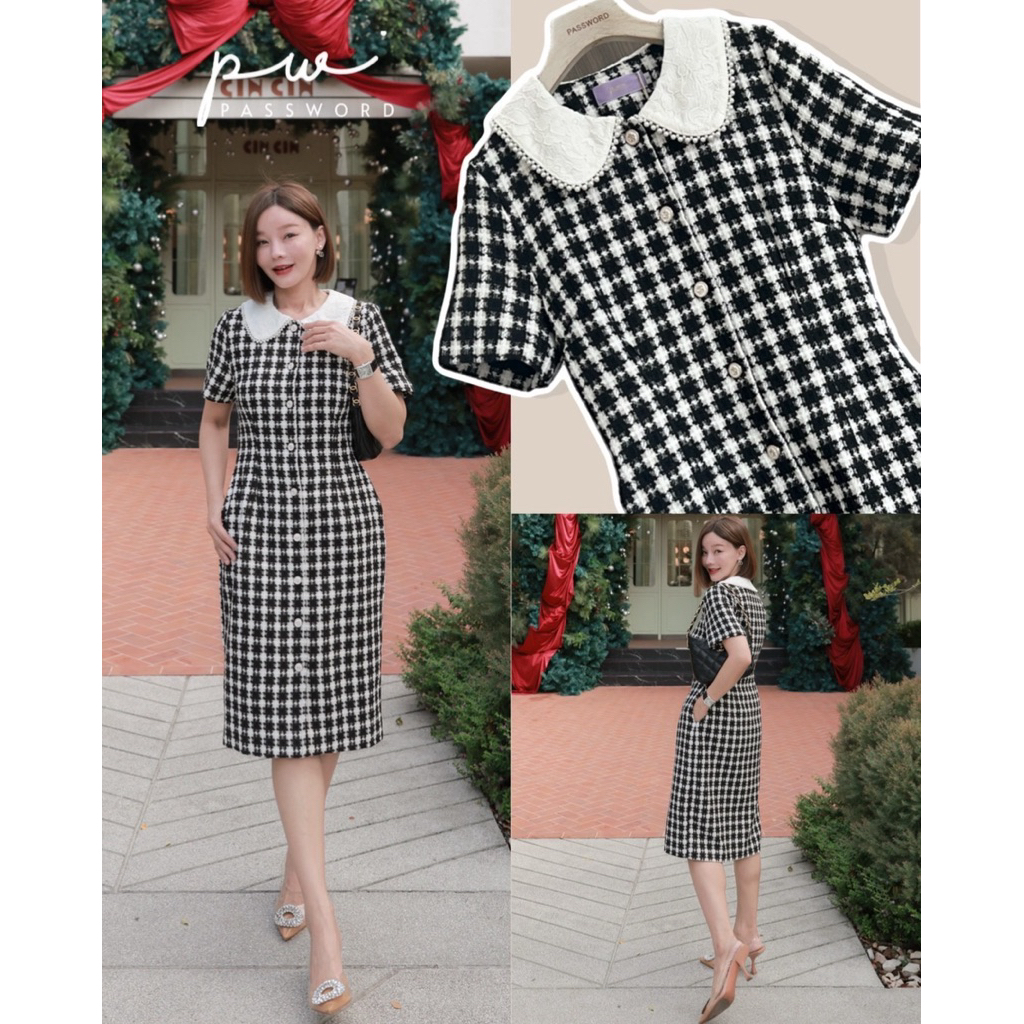 Password 6312 เดรสผ้าทวิตญี่ปุ่น เนื้อผ้าทอนุ่มๆใส่สบาย