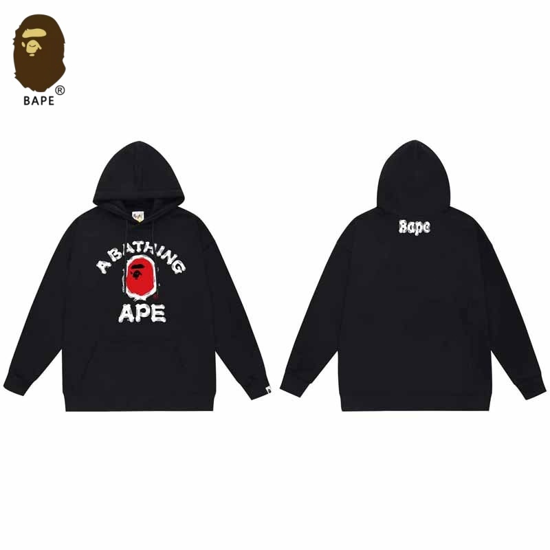 BAPE พร้อมส่ง/เสื้อฮู้ด BAPE เสื้อฮู้ดทรงหลวมพิมพ์ลายหัวลิงเสื้อฮู้ดแขนยาว