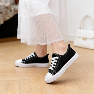YaaKu ส่งเร็ว รองเท้าผ้าใบ35-44ผู้หญิง ผู้ชาย สวมใส่สบาย นำเข้าราคาถูก คลาสสิค ทรงสวย ใส่ทำงาน ใส่เที่ยวได้