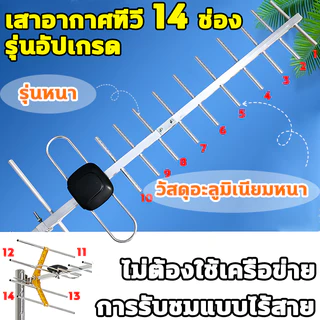 【สัญญาณแรงพิเศษ】D14E เสาอากาศดิจิตอล เสาอากาศภายนอก/ภายใน เสาอากาศดิจิทัลความละเอียดสูง เสาอากาศทีวีดิจิตอลรับได้ทุกช่อง
